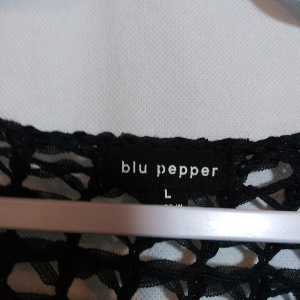 Blu Pepper Black Open-Knit Crochet Sweater - Picture 5 of 9